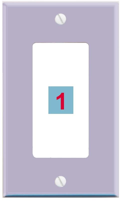 RiteAV Custom Wall Plate 1 Port - 1 Gang Decorative [Lavendar/White]