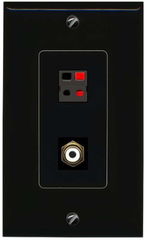 RiteAV RCA-White Speaker Wall Plate Decorative [Black]