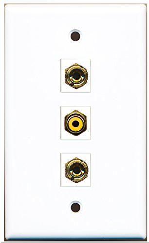 RiteAV - 1 Port RCA Yellow 2 Port Banana Speaker Wall Plate