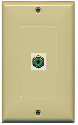 RiteAV RCA Green (Ivory) Wall Plate 1 Gang Decorative Ivory