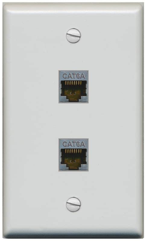 RiteAV 2 Port Cat6A Wall Plate - Flat [Gray/Gray]