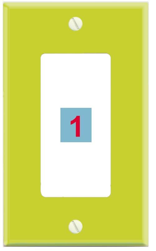 RiteAV Custom Wall Plate 1 Port - 1 Gang Decorative [Lime/White]