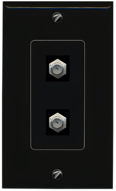 RiteAV 2 Coax Wall Plate Decorative [Black]