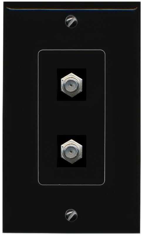 RiteAV 2 Coax Wall Plate Decorative [Black]