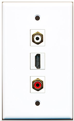 RiteAV - 1 Port HDMI 1 RCA Red 1 RCA White Wall Plate