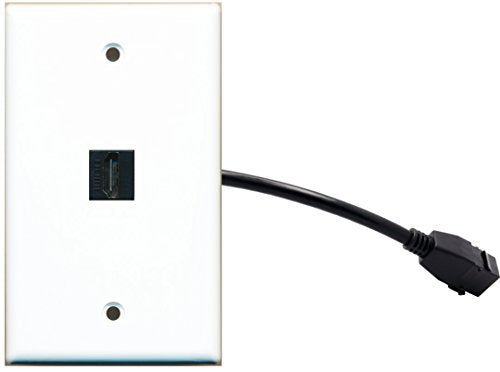 RiteAV (1 Gang Flat HDMI Wall Plate w/Pigtail Extension Cable