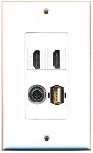 RiteAV 2 Port HDMI 1 Port USB A-A 1 Port 3.5mm Wall Plate OVERSIZED