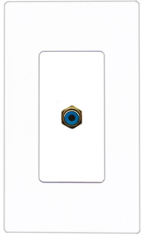 RiteAV RCA-BLUE Wall Plate Screwless [White]