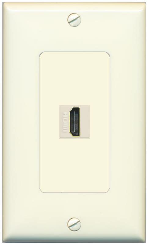 RiteAV Custom HDMI Wall Plate 1 Port - 1 Gang [Light-Almond]