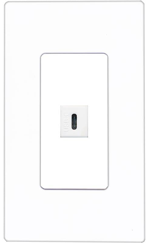 RiteAV USBC Wall Plate Screwless [White]