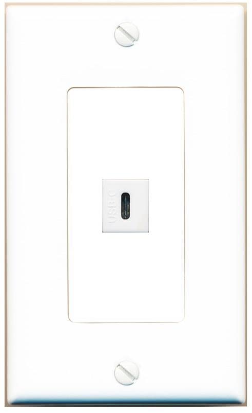 RiteAV USBC Wall Plate - 1 Gang [White/White]