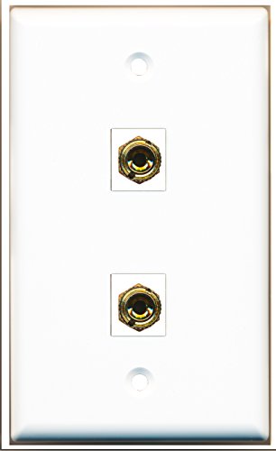 RiteAV - 1 Port Speaker 2 Banana - 1xRed 1xBlack Wall Plate Screw On Keystone.