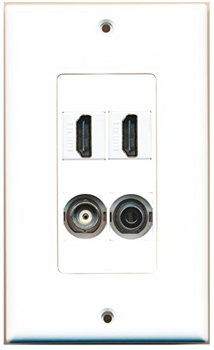 RiteAV 2 Port HDMI 1 Port 3.5mm 1 Port BNC Wall Plate OVERSIZED