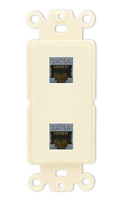 RiteAV 2 Port Cat6A Wall Plate - Rocker [Light-Almond]