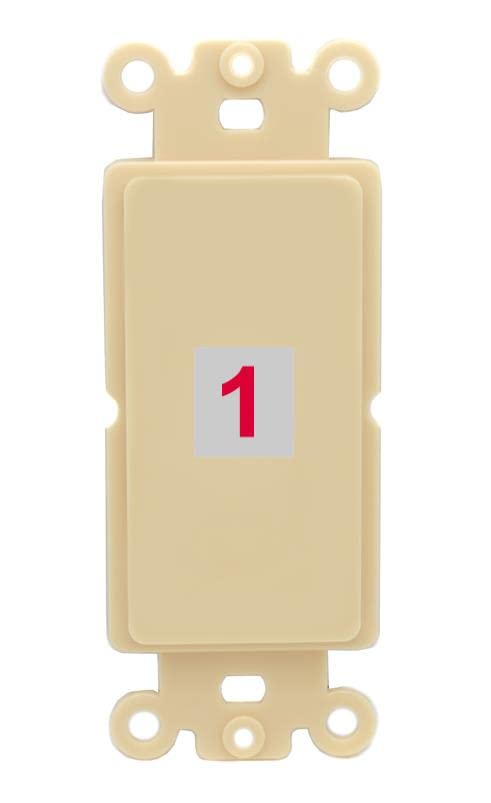 RiteAV Custom Wall Plate 1 Port - Rocker [Ivory/Ivory]