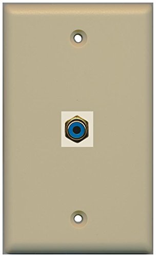 RiteAV RCA Blue (Ivory) Wall Plate 1 Gang Flat Ivory