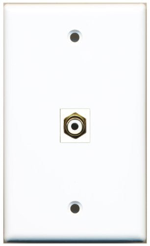 RiteAV 1 RCA White for Subwoofer Wall Plate Coupler Keystone Type Jack