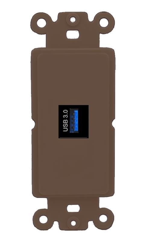 RiteAV USB-3 Wall Plate Rocker Module [Brown]