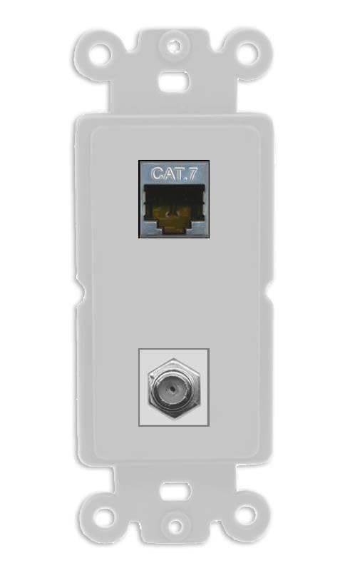RiteAV Coax and Cat7 Wall Plate - Rocker [Gray/Gray]