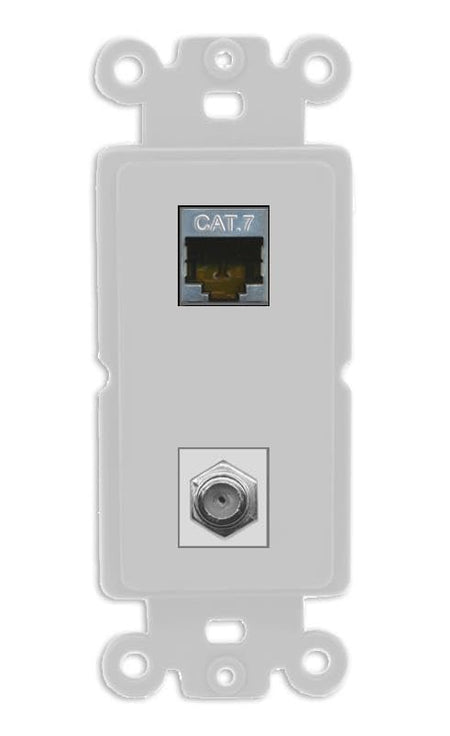 RiteAV Coax and Cat7 Wall Plate - Rocker [Gray/Gray]
