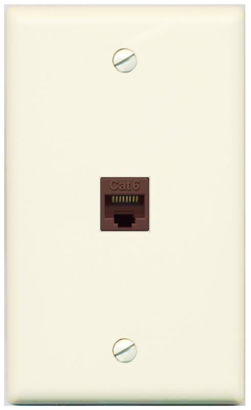 RiteAV CAT6-BROWN Wall Plate Flat/Solid [Light-almond]