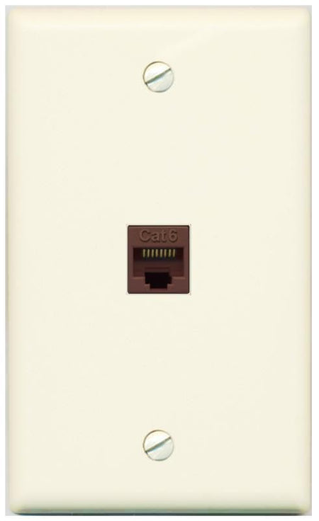 RiteAV CAT6-BROWN Wall Plate Flat/Solid [Light-almond]