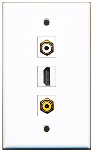 RiteAV - 1 Port HDMI 1 RCA White 1 RCA Yellow Wall Plate