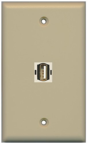 RiteAV USB A-A (Ivory) Wall Plate 1 Gang Flat Ivory