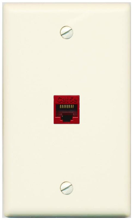 RiteAV CAT5E-RED Wall Plate Flat/Solid [Light-almond]