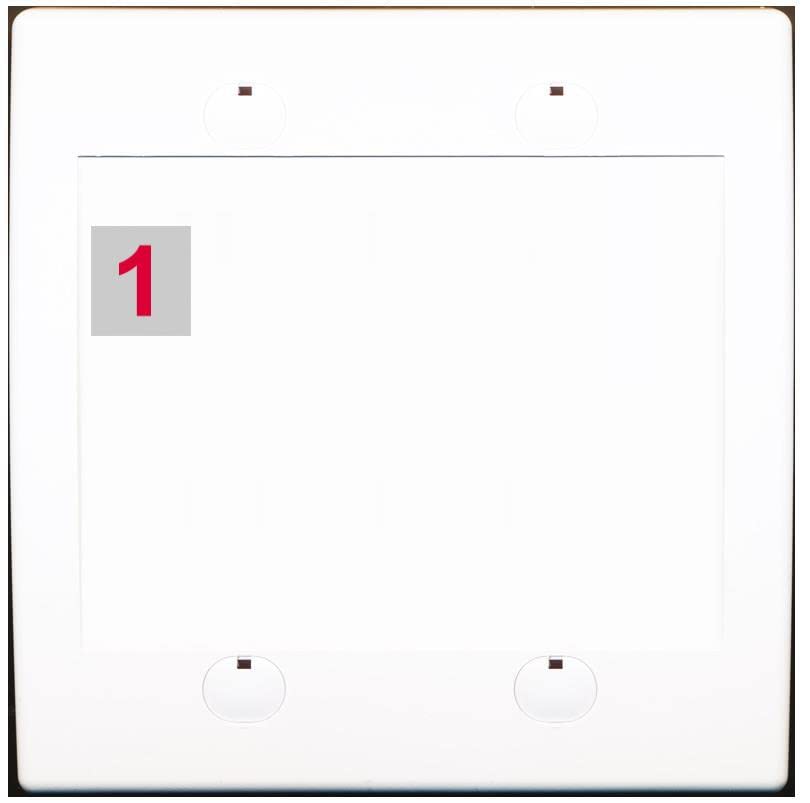 RiteAV Custom Wall Plate 1 Port - Flat 2 Gang [White/White]