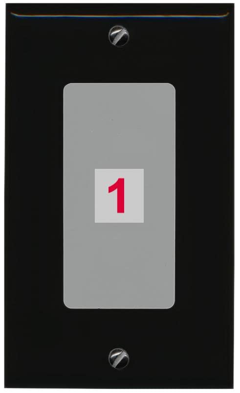 RiteAV Custom Wall Plate 1 Port - 1 Gang [Black/Gray]