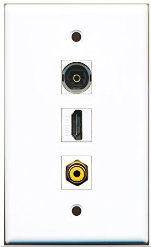 RiteAV - 1 Port HDMI 1 RCA Yellow 1 Toslink Wall Plate