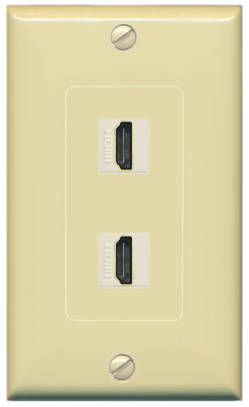 RiteAV HDMI Wall Plate 2 Port - 1 Gang [Ivory/Ivory]