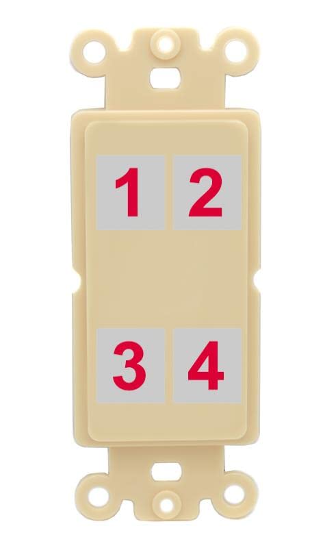 RiteAV Custom 4 Port Custom Wall Plate - Rocker [Ivory/Ivory]