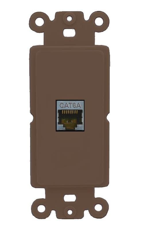 RiteAV 1 Port Cat6A Wall Plate - Rocker [Brown/Brown]