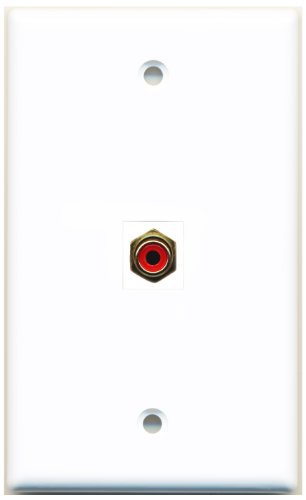 RiteAV 1 RCA Red for Subwoofer Wall Plate Coupler Keystone Type Jack