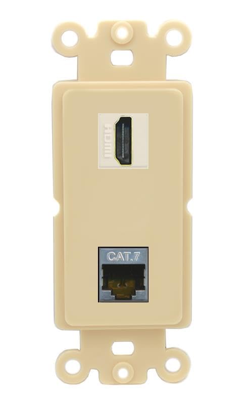 RiteAV HDMI and Cat7 Wall Plate - Rocker [Ivory/Ivory]