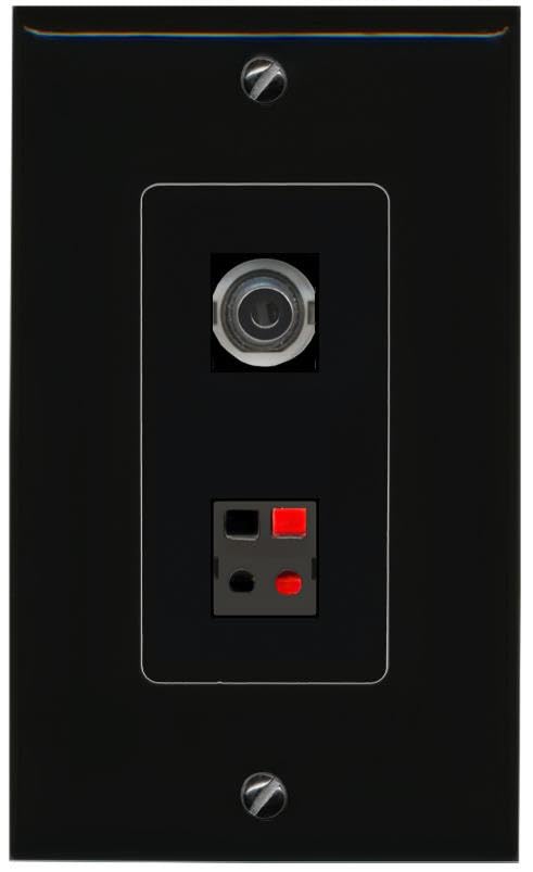 RiteAV 3.5mm Speaker Wall Plate Decorative [Black]