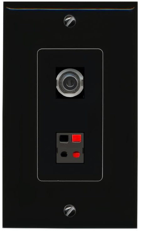 RiteAV 3.5mm Speaker Wall Plate Decorative [Black]