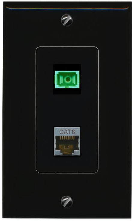 RiteAV CAT6-SHIELDED SC-APC-SX Wall Plate Decorative [Black]