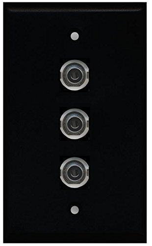 RiteAV (1 Gang Flat 3 3.5mm (Black) Wall Plate Black