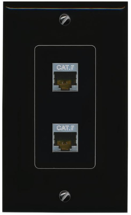 RiteAV 2 CAT7 Wall Plate Decorative [Black]