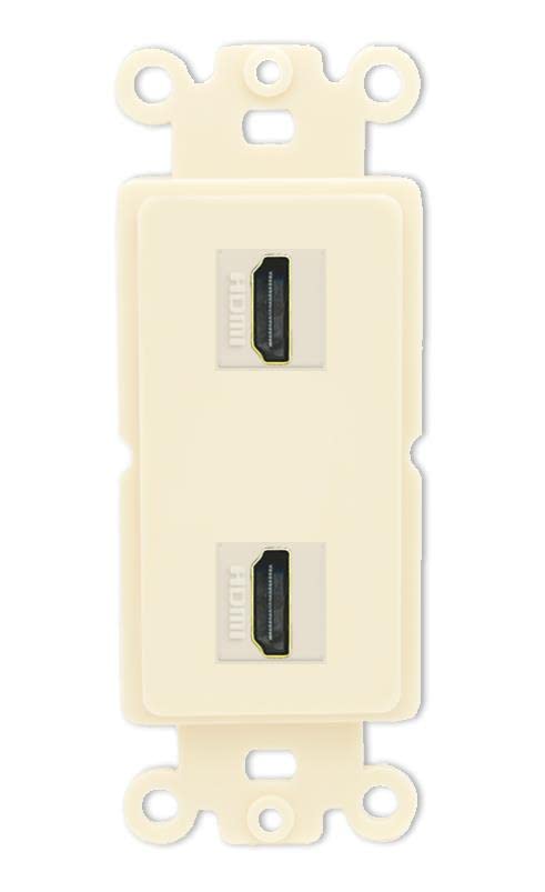 RiteAV HDMI Wall Plate 2 Port - Rocker [Light-Almond]