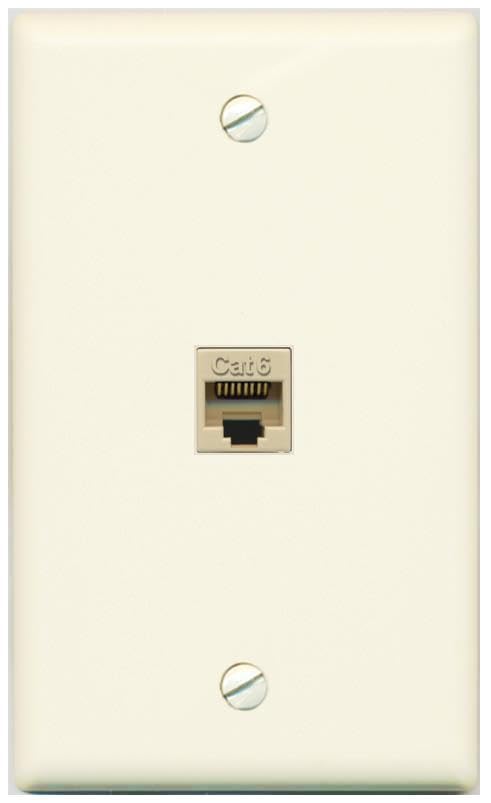RiteAV CAT6-IVORY Wall Plate Flat/Solid [Light-almond]
