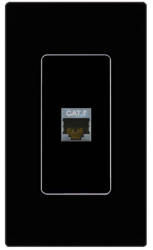 RiteAV CAT7 Wall Plate Screwless Frame [Black]