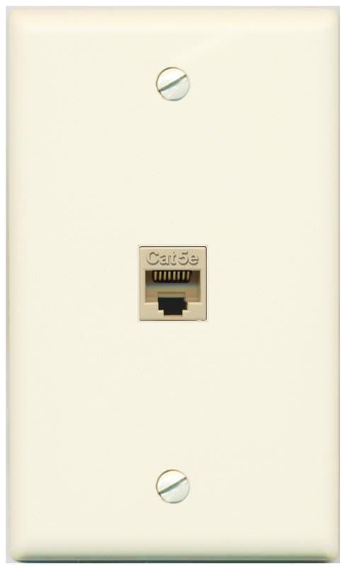RiteAV CAT5E-IVORY Wall Plate Flat/Solid [Light-almond]