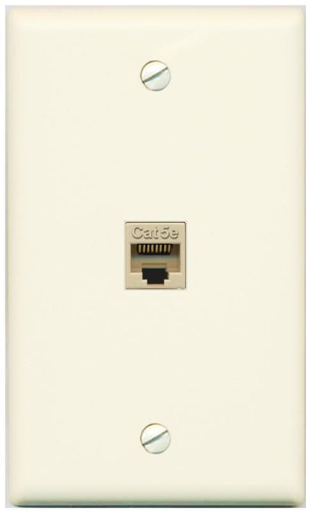 RiteAV CAT5E-IVORY Wall Plate Flat/Solid [Light-almond]