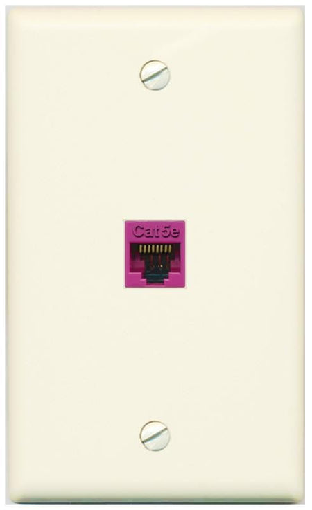 RiteAV CAT5E-PINK Wall Plate Flat/Solid [Light-almond]