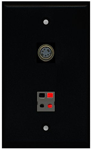 RiteAV - Black 1 Port S-Video 1 Port Speaker Wall Plate