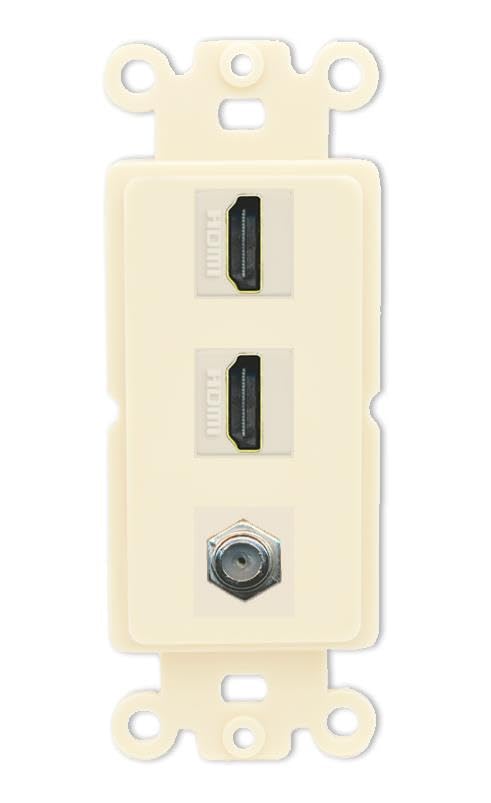 COAX 2 HDMI Wall Plate-Rocker Light-Almond